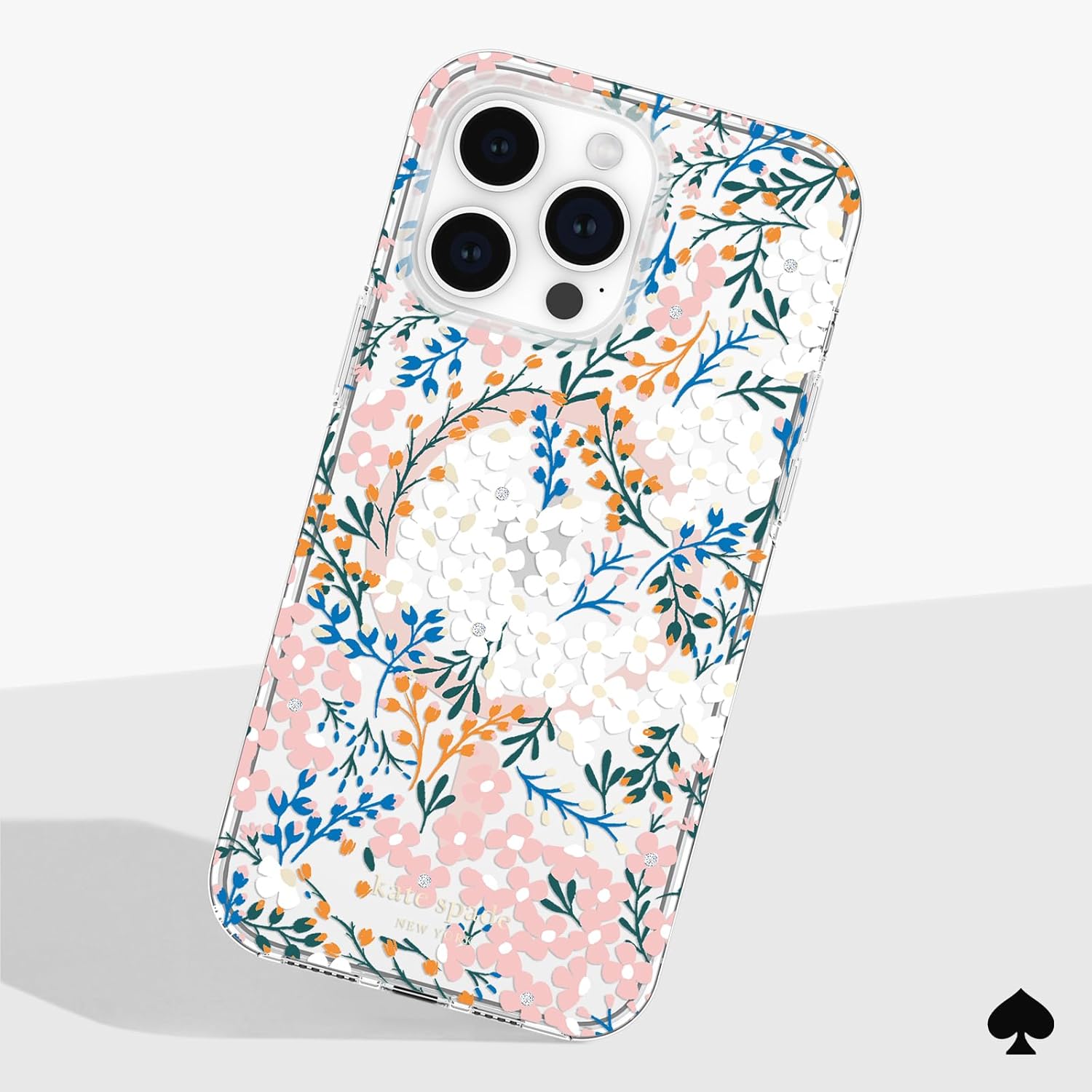 Kate Spade New York iPhone 14 Pro Max Case, Compatible with MagSafe - Multi Floral Rose and Pacific Green - Image 6