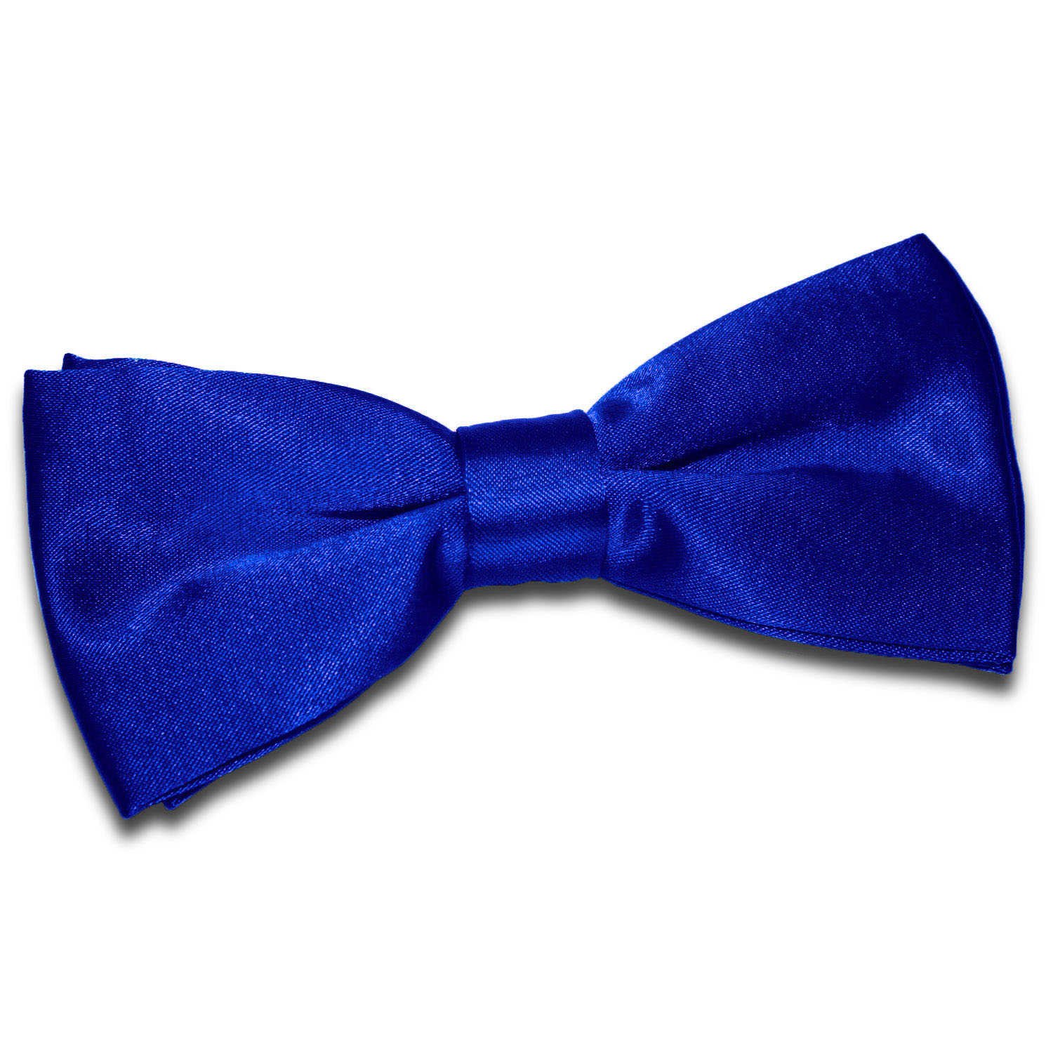 Dqt Men's Royal Blue Plain Satin Pre-Tied Bow Tie - Wedding, Business & Formal Wear