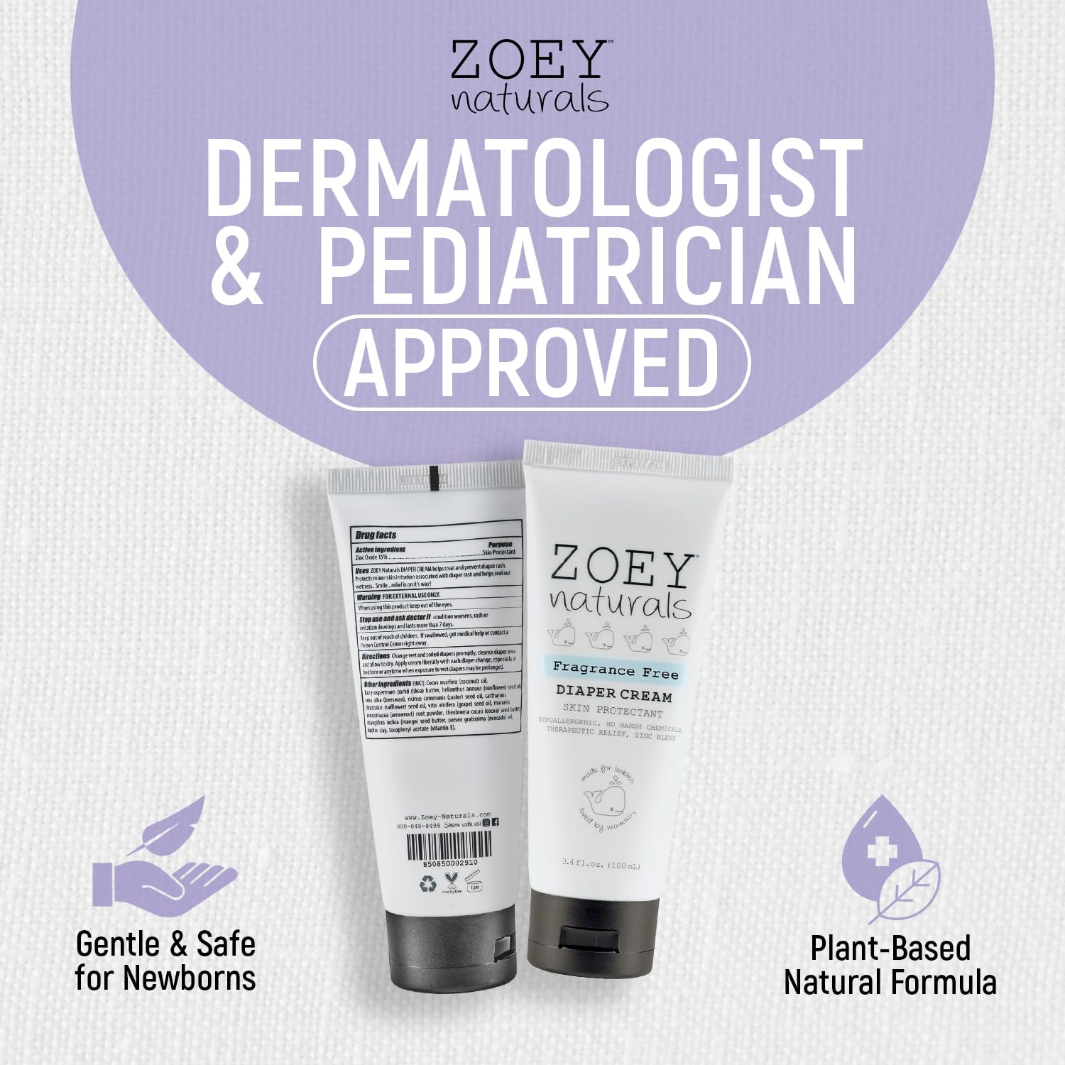 Baby Diaper Cream - Pediatrician & Dermatologist Approved - Zinc Oxide & Kaolin Clay Rash Protectant for Soothing Relief & Healing - Mom's Choice Award Winner - Fragrance Free 3.4 oz - Image 3