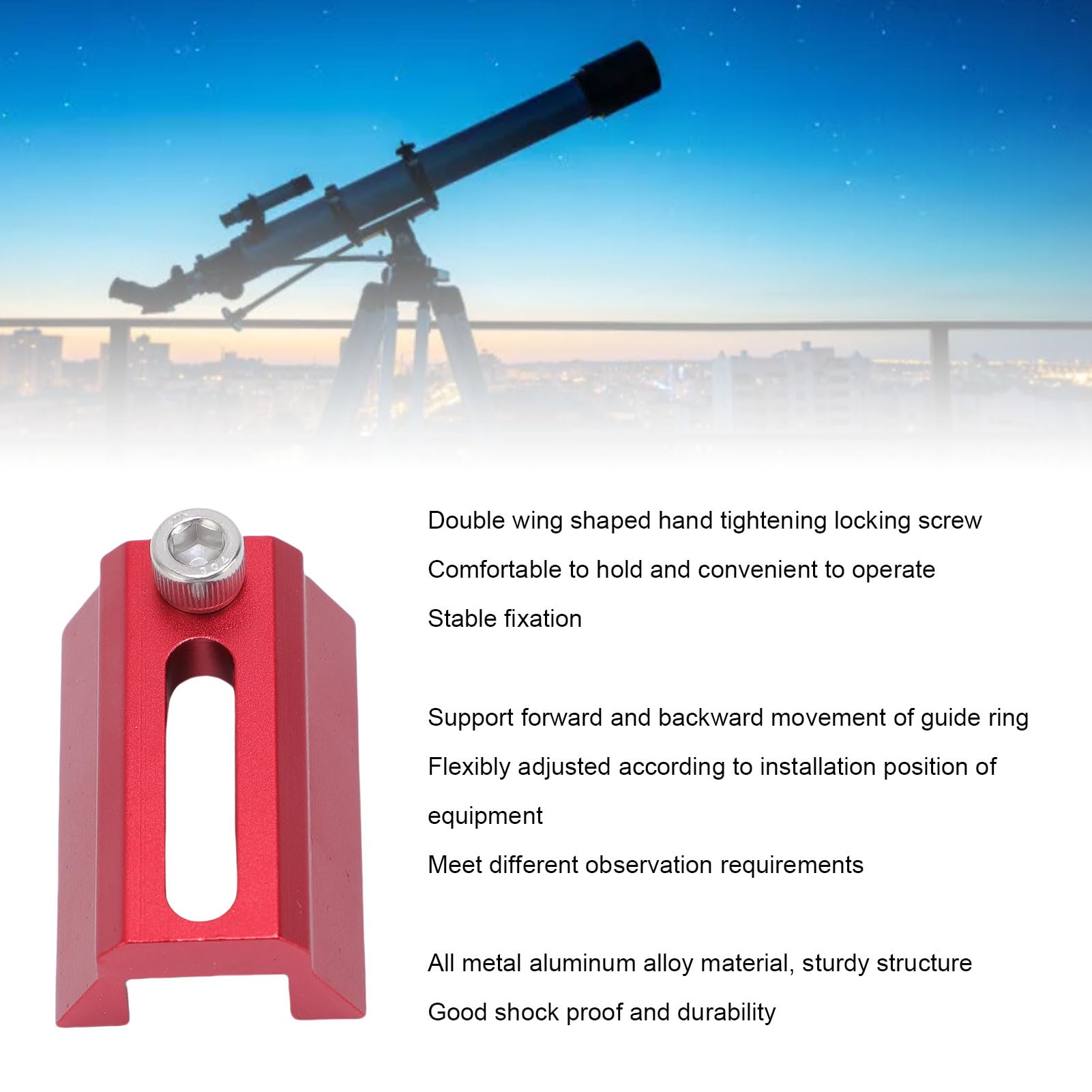 Bewinner Base Universal de de Doblaje para el Alcance del Buscador de Telescopio, Compatible con C8, C925, ED Series 80ED, 102ED, 130APO, Soporte de Montaje de Aleación de Aluminio con