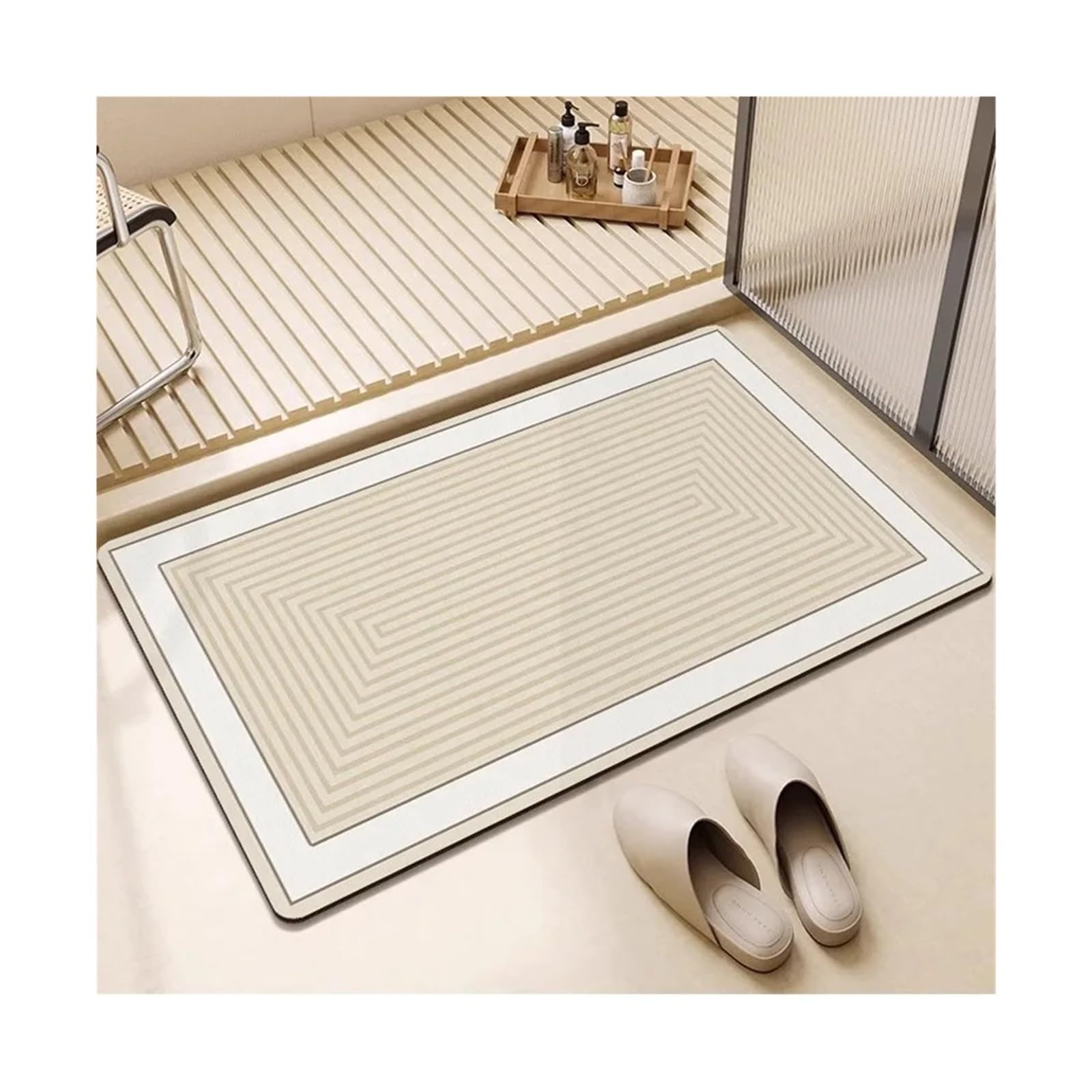Zerbino Tappetino Antiscivolo For Il Bagno, Assorbente For Fango Diatomeo, Ad Asciugatura Rapida, For La Ristrutturazione Della Casa(Shican,50x80cm19.7x31.5in)
