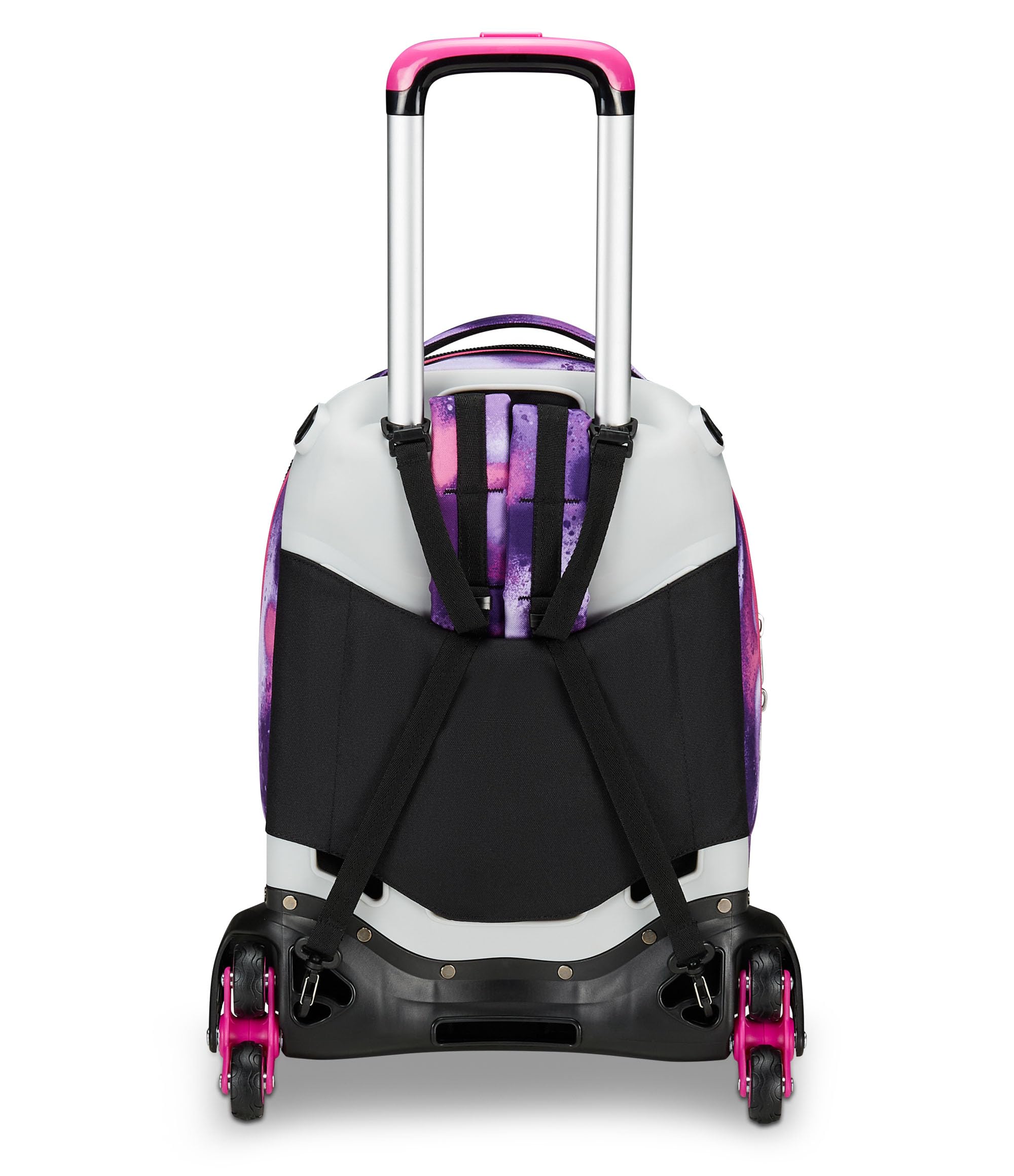 Seven Trolley Scuola Jack Detach 3 Ruote, Viola Fucsia, Bubble Street, 3 in 1, Zaino Con Carrello Sganciabile, Tasca Amovibile Uso Zainetto e Crossover System, Zaino Scuola Viaggio, Bambina Ragazza
