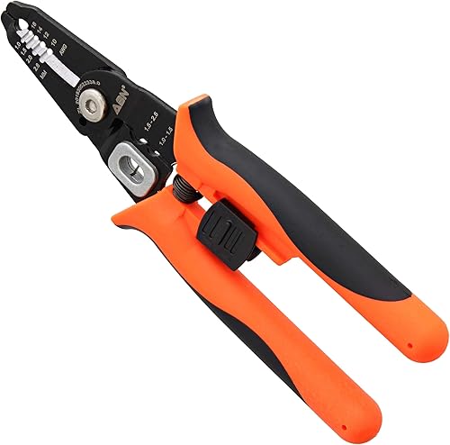 Miniatura 6 de ABN Herramienta de crimpado multiusos – 7 pulgadas profesional 10-18AWG Universal Cortadores de alambre eléctrico Herramienta para uso eléctrico y