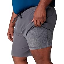 STRONGSIZE Men's Big and Tall 9" Athletic Shorts Moisture Wicking Quick Dry Lined Shorts Sizes XL-8XL