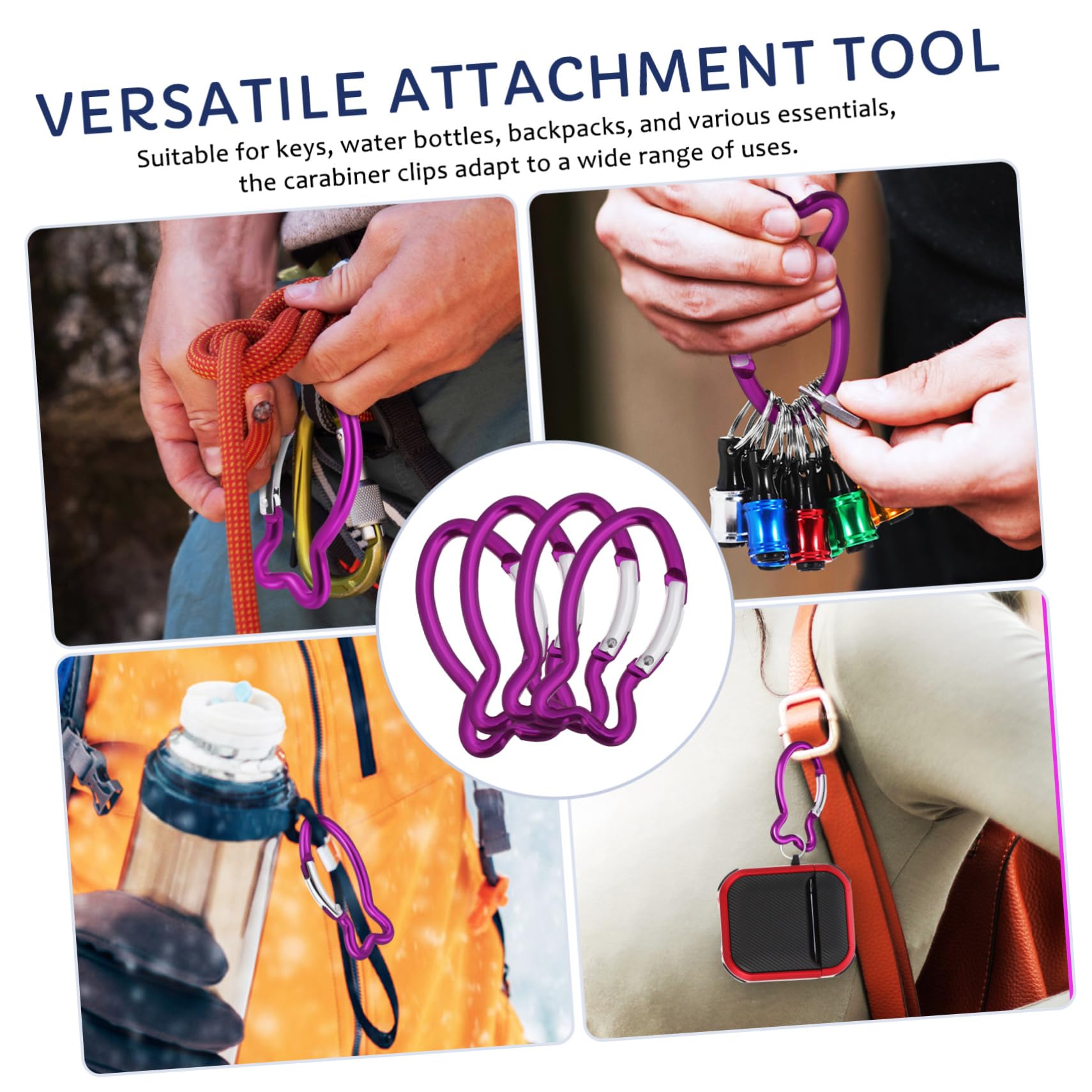 SUPVOX 10 Pezzi Moschettoni Carabiner Forma di Pesce in Alluminio Robusti e Leggeri per Zaini e Attrezzatura da Campeggio Accessori Outdoor Resistente e Pratico