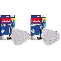 Vileda Panno Ricambio Scopa Vapore, in Microfibra 3D, Compatibile con Lavapavimenti a Vapore 100°C Hot Spray Steam, Tessuto, Bianco (Confezione da 2)