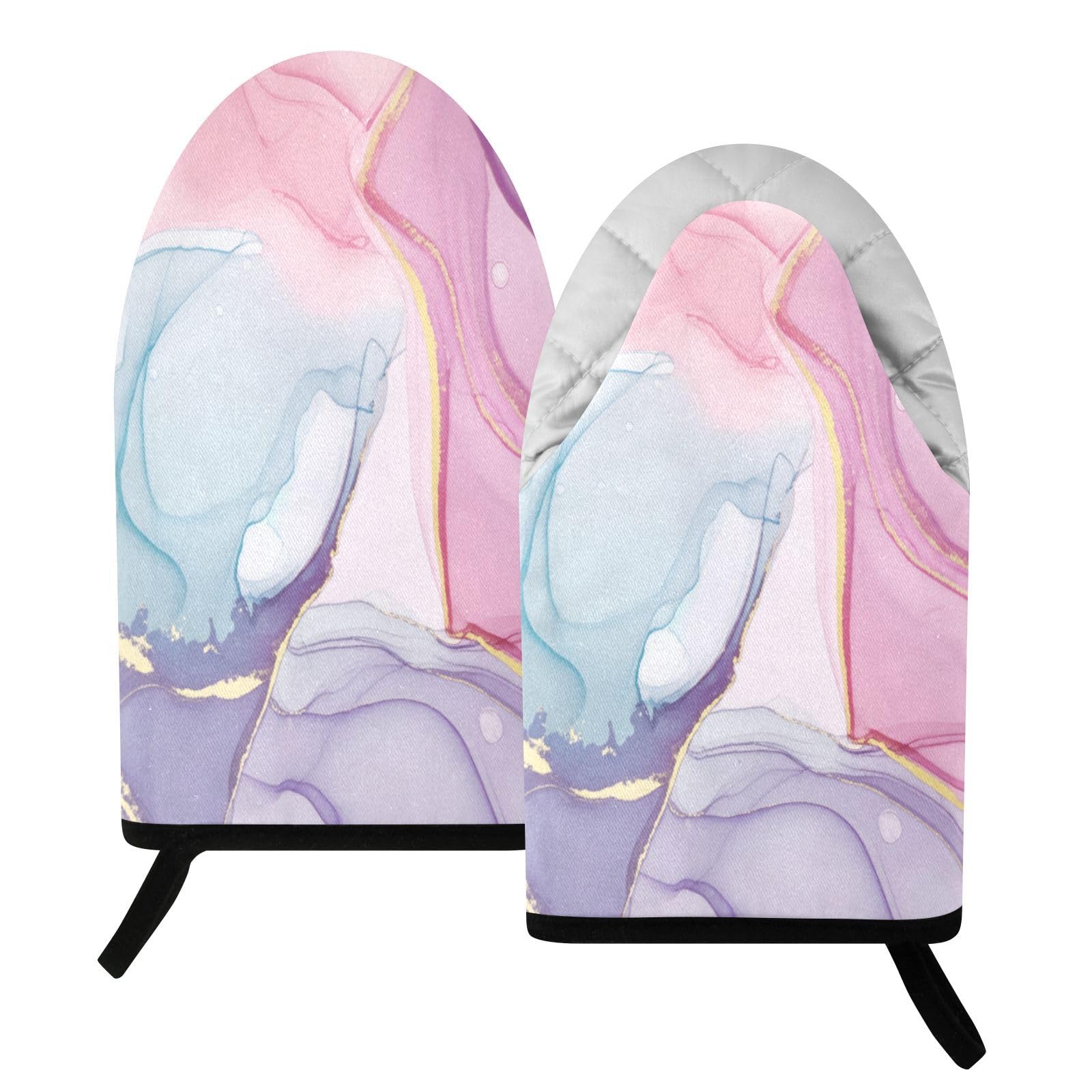 BURSTDDY Marble Oven Mitt,Heat Resistant Kitchen Mitts for Cooking
