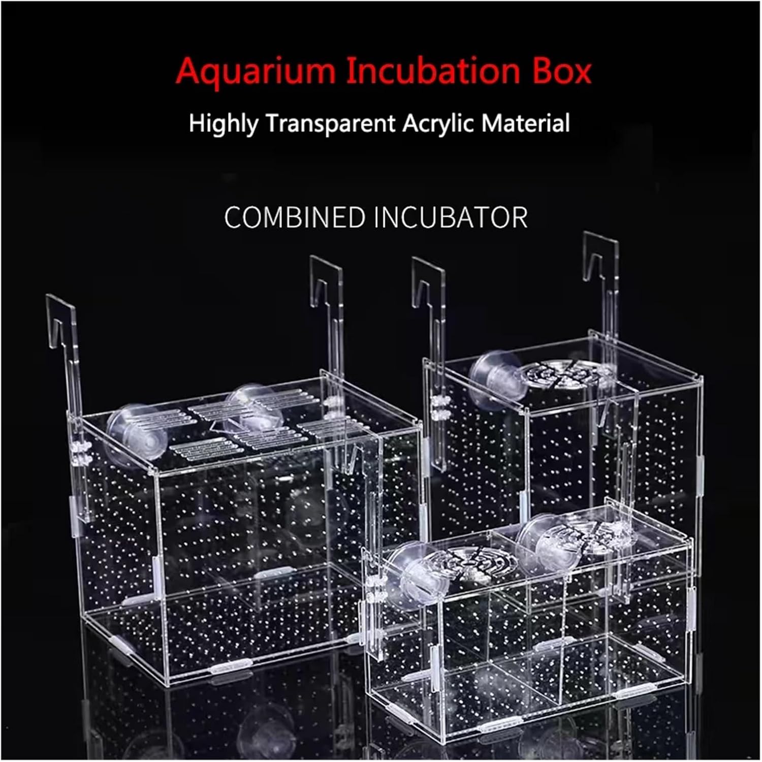 High Transparency Acrylic Fish Breeding Isolation Box - Aquarium Hatching Incubator for Safe Fish Feeding and Breeding(10x29cm Three Room)