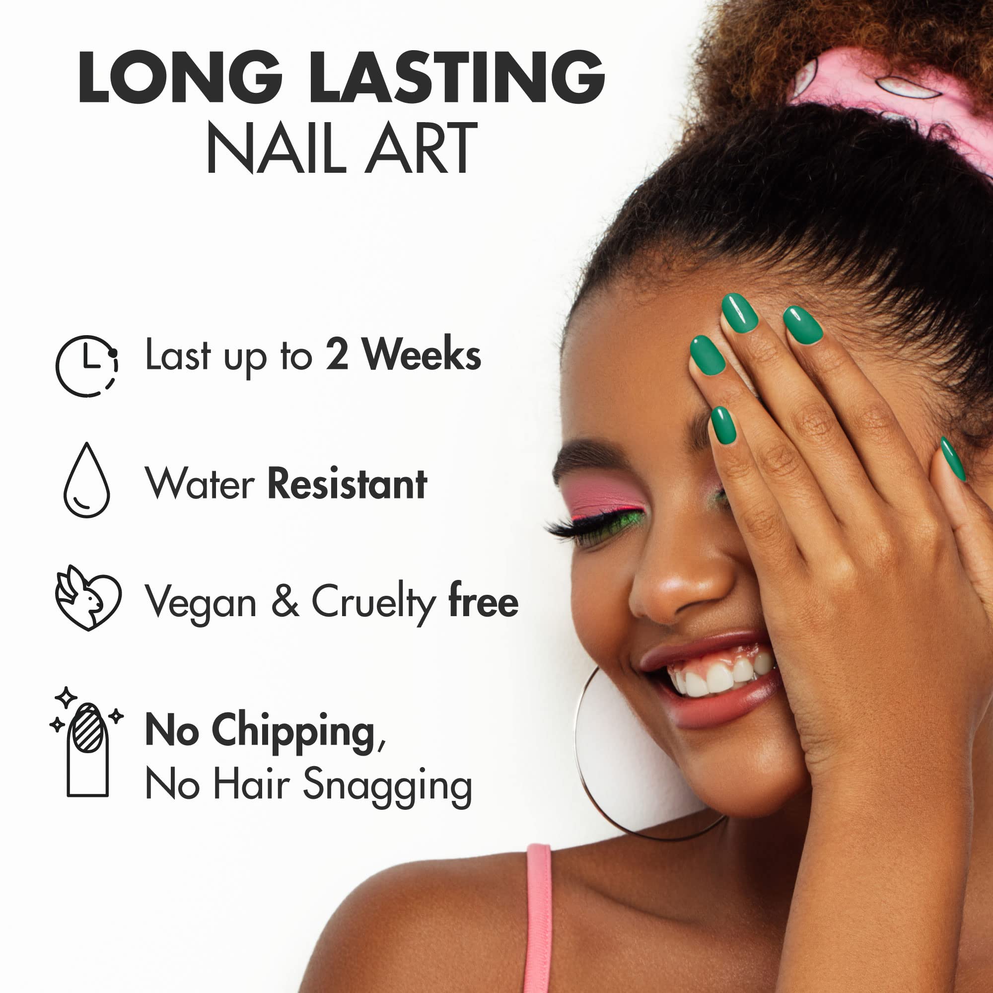 MOYOU LONDON Semi Cured Gel Nail Strips - 20 Pcs. Nail Wraps for Salon-Quality Manicure - Works with Any UV Nail Lamp - Easy to Apply, Trim, & Remove Gel Nail Stickers - Image 3
