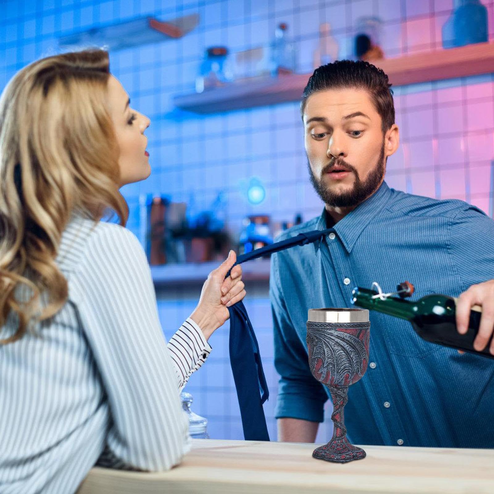 Calice A Artiglio Di Drago In Acciaio Inox - 7 Once, Gotico, Regalo Per Appassionati Fantasy - Foto 9