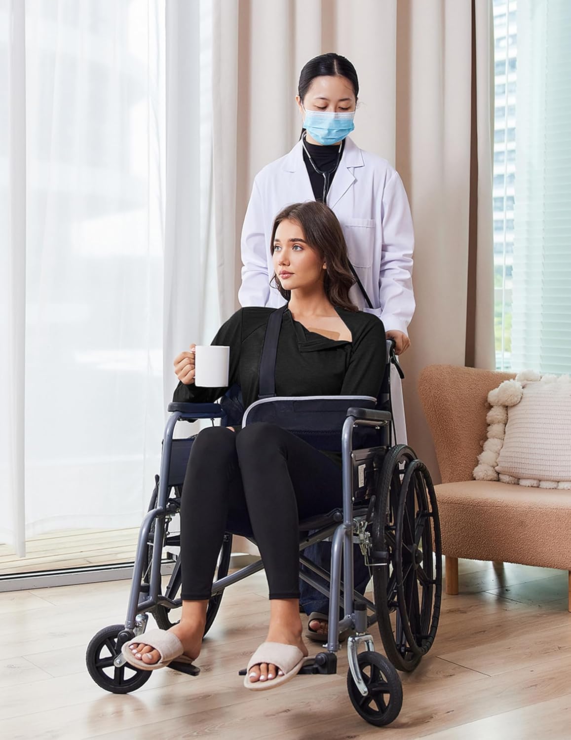 Deyeek Chemo Shirts for Port Access Women Long Sleeve Shoulder Post Surgery Shirt Dialysis Sweatshirts with Arm Zipper - Image 5