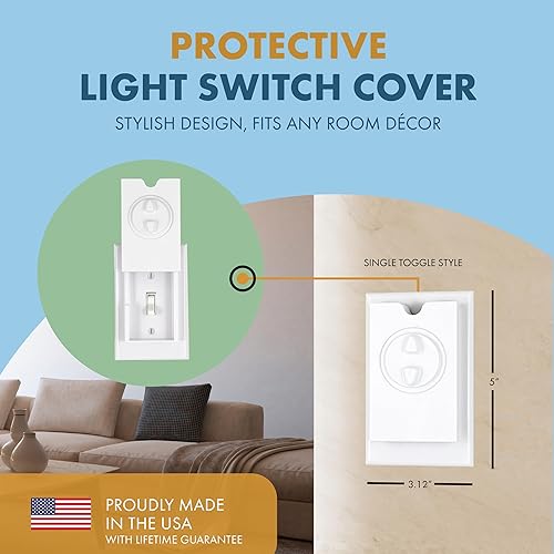 Miniatura 9 de HomeStar - Protector de interruptor de luz de seguridad  Estilo basculante único  Placa de interruptor de luz a prueba de niños  Protección del
