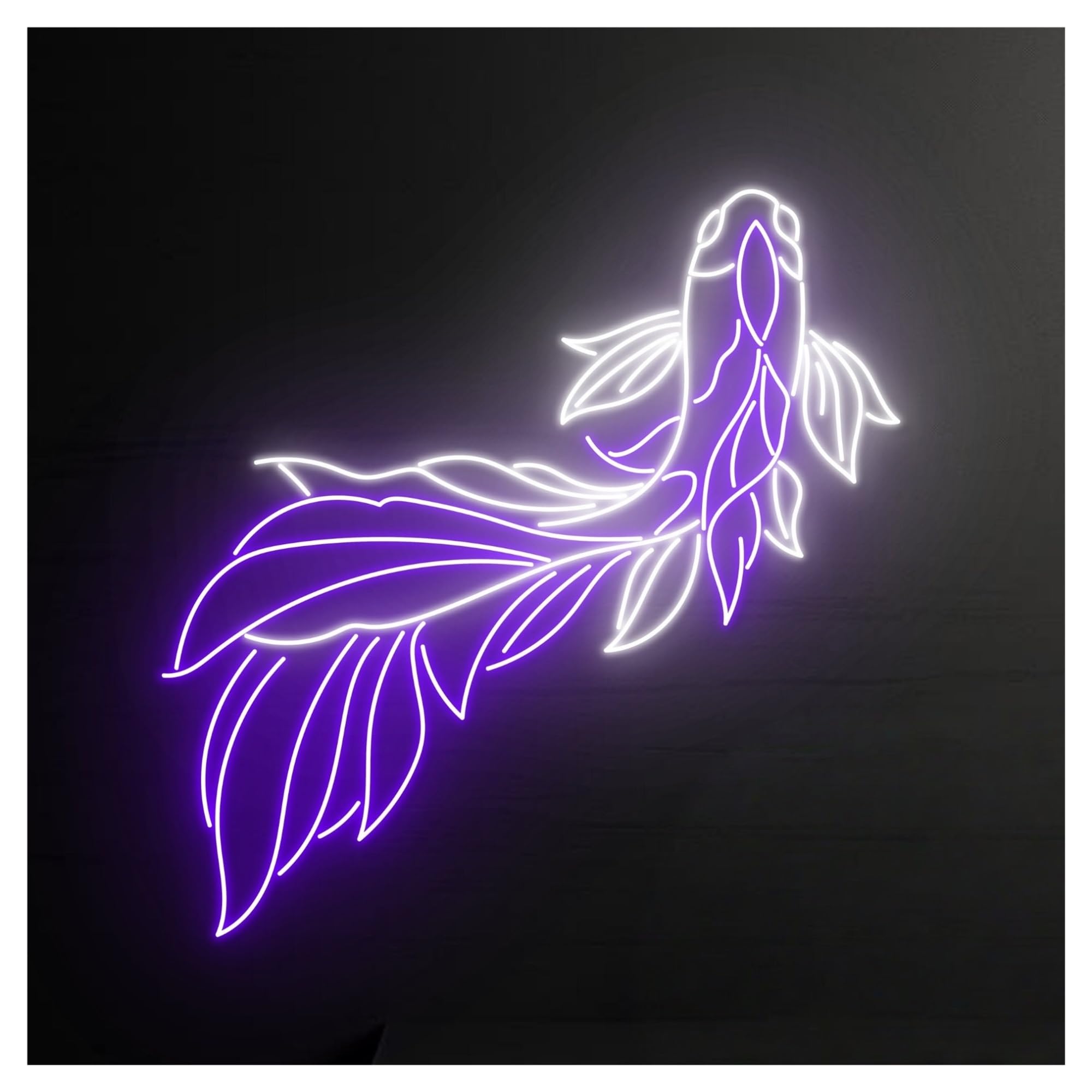 Hanging Art Neon Signs Koi Fish Neon Sign LED Light Dimmable For Bar Office Restaurant Fishroom Kitchen Party Wall Decor 58cm(B)