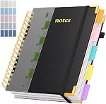 Line Hardcover Spiral Notebook with Removable Dividers Tabs & Ruler, 5 Subject Notebook College Ruled, 300 Page, Large 8"x10" B5 Notebooks for Work School, Lined Journal for Women, Light Purple