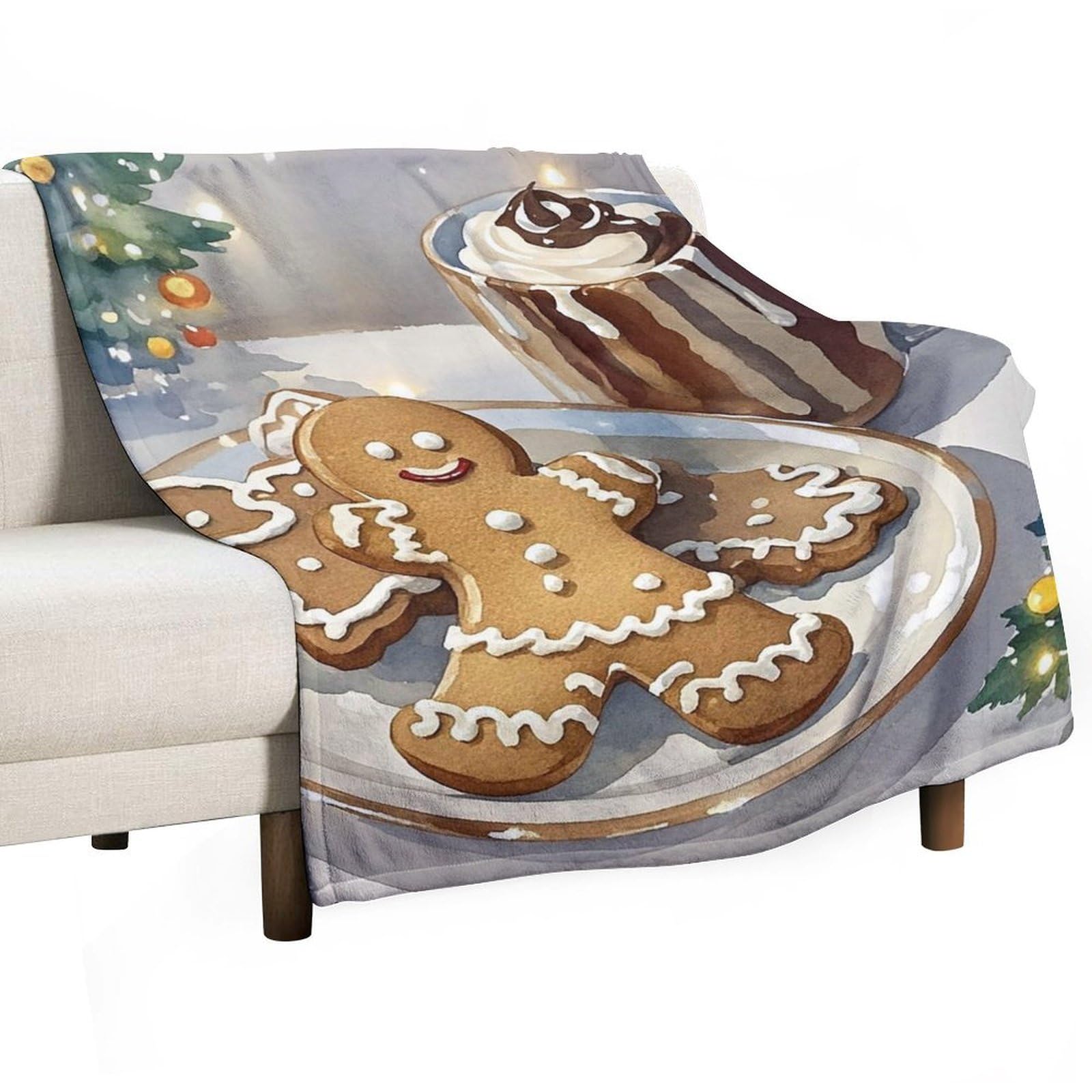 Couverture en flanelle imprimée thé après-midi 150x200 cm légère pour lit