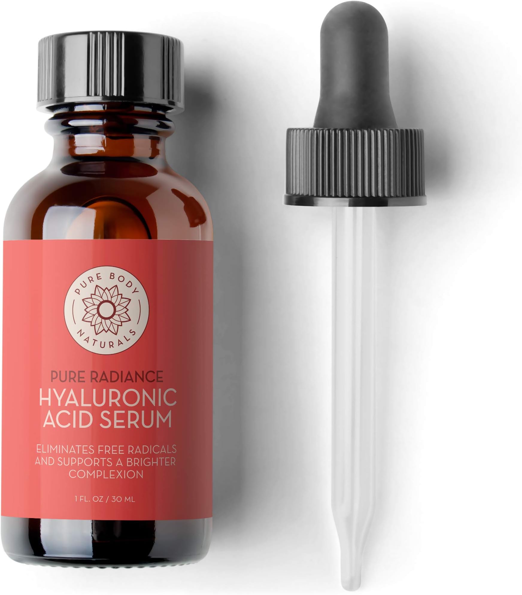Hyaluronic Acid Serum for Face - Pure, with Vitamin C & E | Non-greasy, non-comedogenic formula; hydrates, plumps and softens fine lines & wrinkles