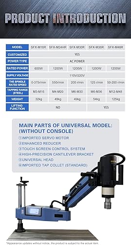Miniatura 6 de Base magnética para golpear el brazo eléctrico de la máquina de roscar imán de base móvil para la máquina de roscar M16R.