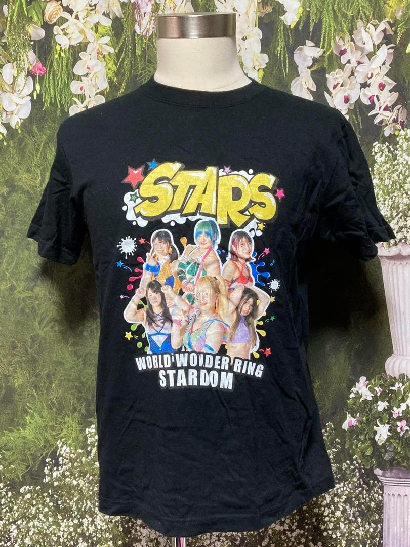 女子プロレス スターダム スターズ Tシャツ ブラック Mサイズ