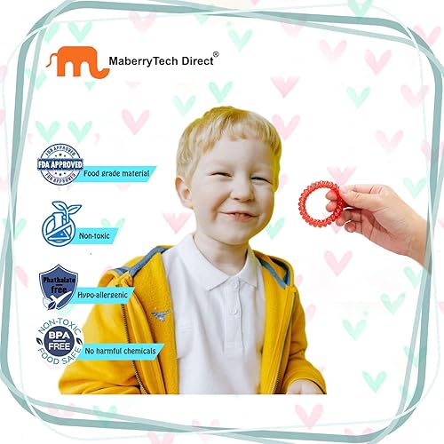 Miniatura 4 de Pulseras masticables para niños, pulsera sensorial para niñas y niños, bobina elástica para ansiedad, autismo, TDAH, juguetes sensoriales para