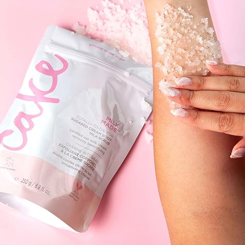 Vista 12 de Cake Beauty Desserted Island - Exfoliante vegano de azúcar corporal, manteca de karité, azúcar de demerara y aceite de coco, exfoliante suave