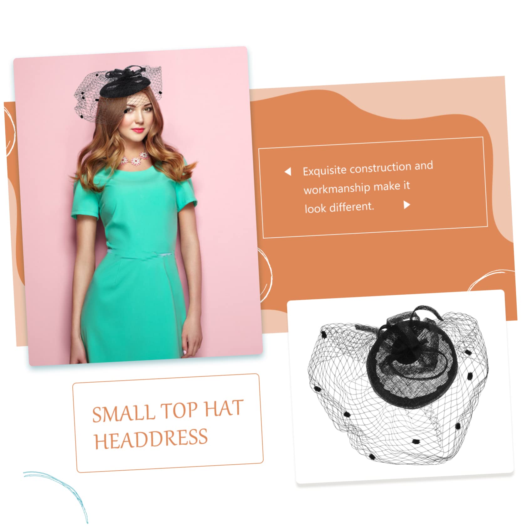 SHERCHPRY 2 unids sombrero de novia textil banquete ropa gasa