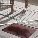 Summer&Kiss Stone Bath Mat, Quick Dry, Super Absorbent, Non Slip, Large Diatomaceous Earth, Off-White, Rectangular (23.5 x 15.4in)