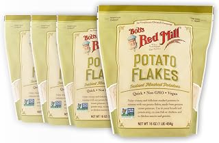 Bob's Red Mill Potato Flakes 16oz Pack of 4 - Instant Mashed Potatoes, Non-GMO Vegan Kosher, Quick Versatile Side Dish