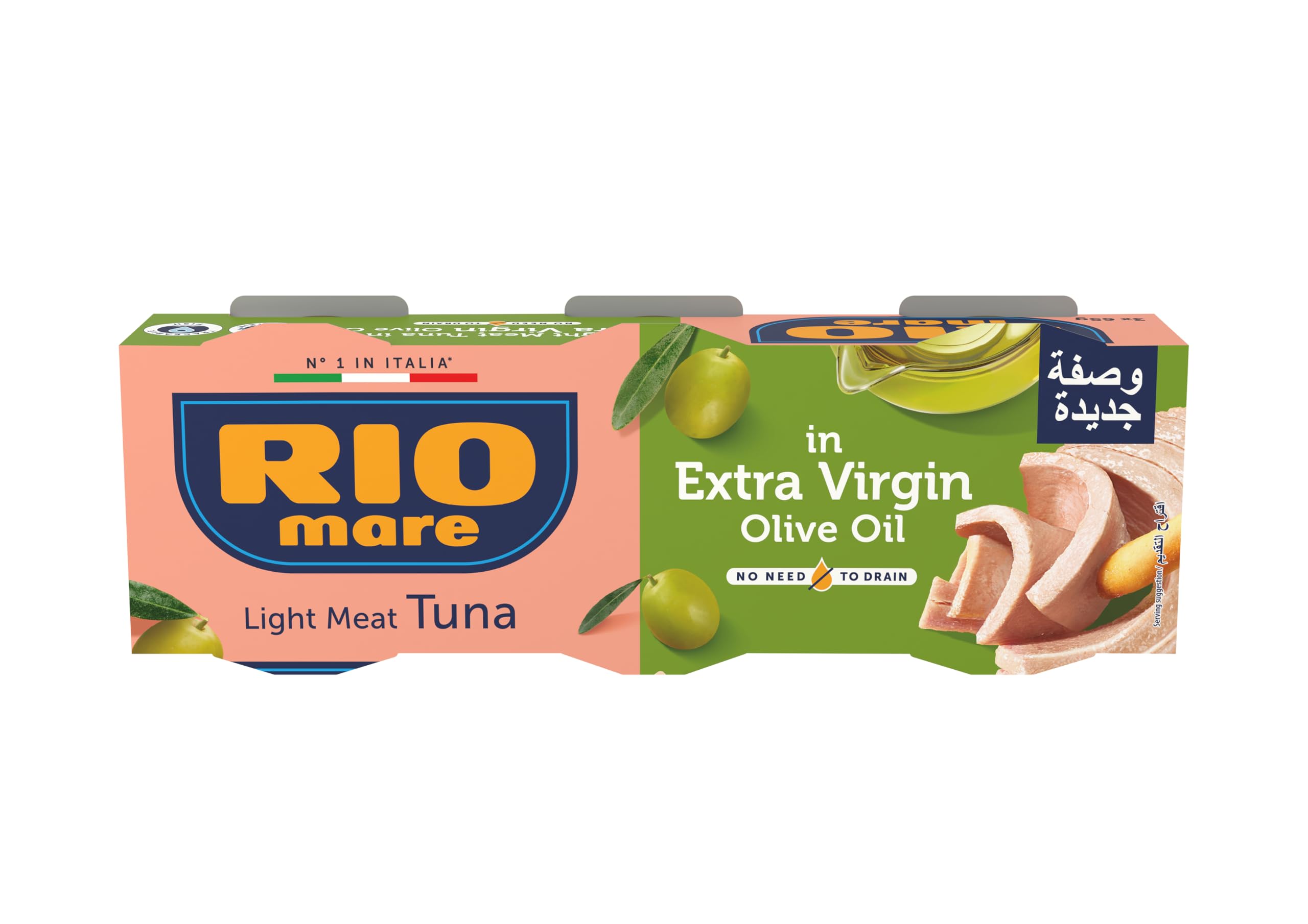 Light Meat Tuna In Extra Virgin Olive Oil, Pack of 3 x 65g