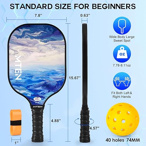 Miniatura 5 de Pickleball Paddles, USAPA Approved Fiberglass Surface Pickleball Set with Pickleball Rackets, Pickleball Paddles Set for Men Women
