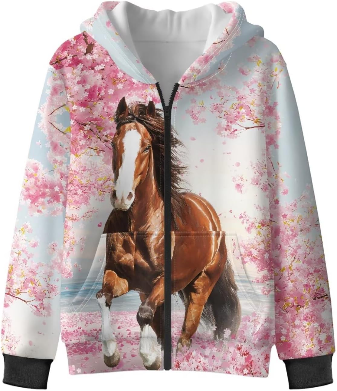 Girls‘ Full-Zip Fleece Hoodie Sweatshirts for Girls Zip Up Hoodie for Kids Streetwear