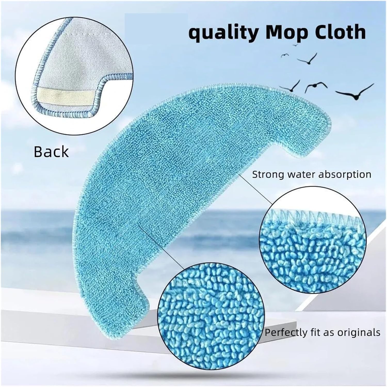 Spare Parts Compatible for A4 A4S A40 0926 0726W 0826 Robot Vacuum Cleaner Main Side Brush Hepa Filter Mop(Set 4)