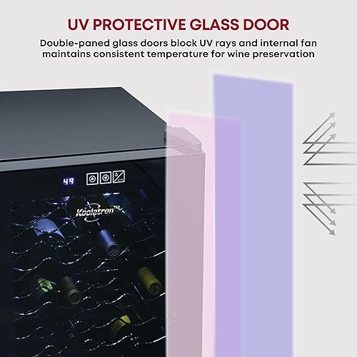 Miniatura 3 de Koolatron Refrigerador de vino, enfriador de vino, gabinete de vino de 20 botellas para champán, vino tinto y blanco, bodega independiente para bar,