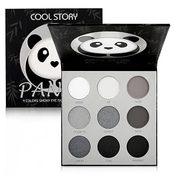 Smoky Eyeshadow Palette 9 Colours Highly Pigmented Eyeshadow Palette Black White Grey Eyeshadow Palette Soft Matte Shimmer Long Lasting Goth Eye Make-Up Palette for Halloween