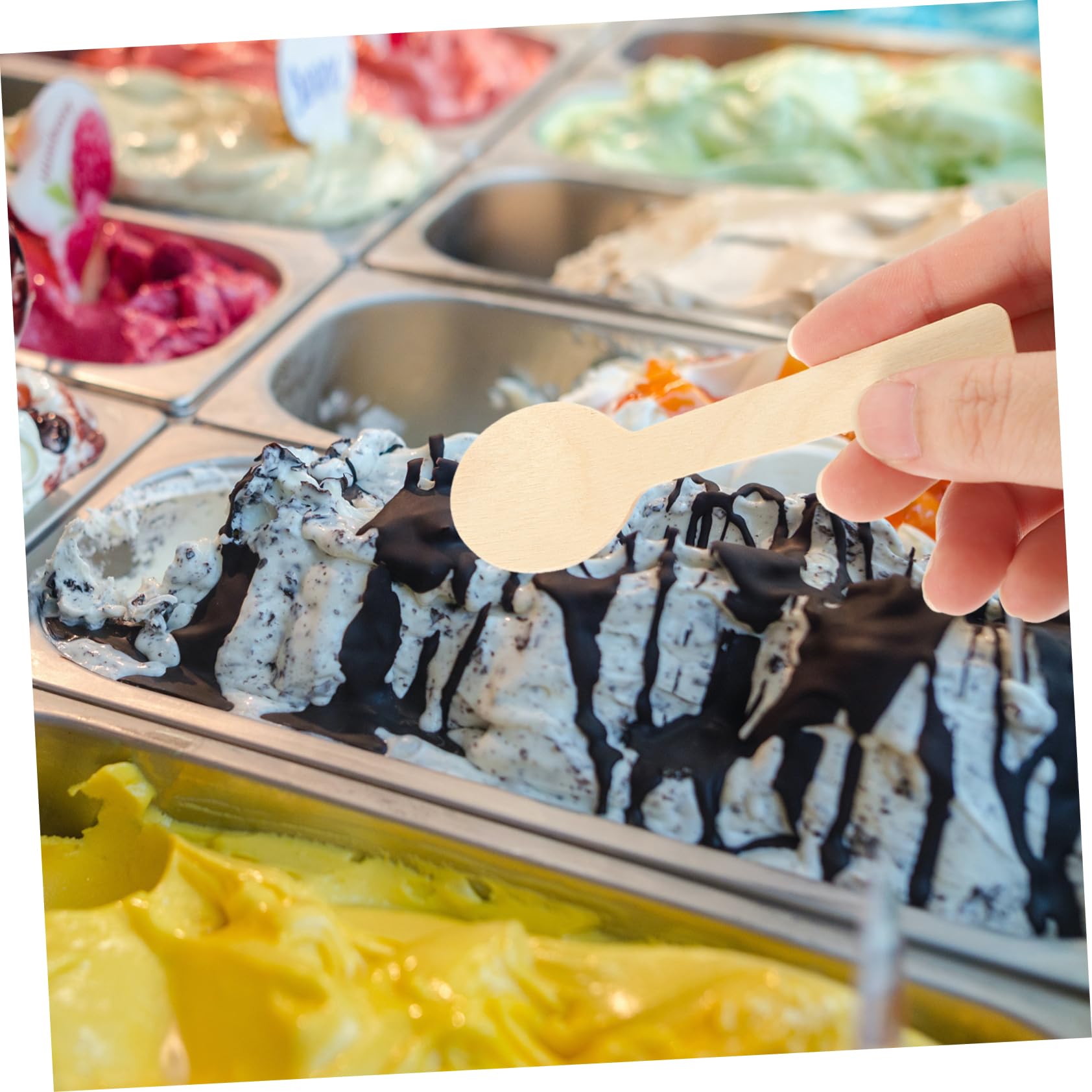 MUCKLILY 100pcs Small Spoon Tiny Spoons Cake Spoons Dinner Spoons Mini Spoons Small Teaspoon Ice Cream Scoop Portable Spoon Food Serving Spoons Yogurt Spoons Unique Spoons