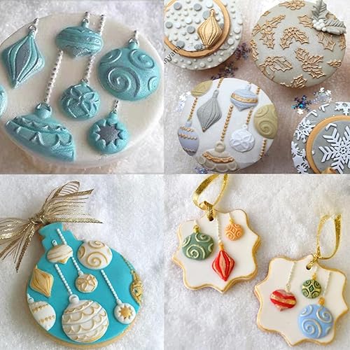 Miniatura 3 de Molde de silicona con colgante de bola de Navidad para decoración de tartas, moldes para cupcakes de Navidad, magdalenas de chocolate, magdalenas de