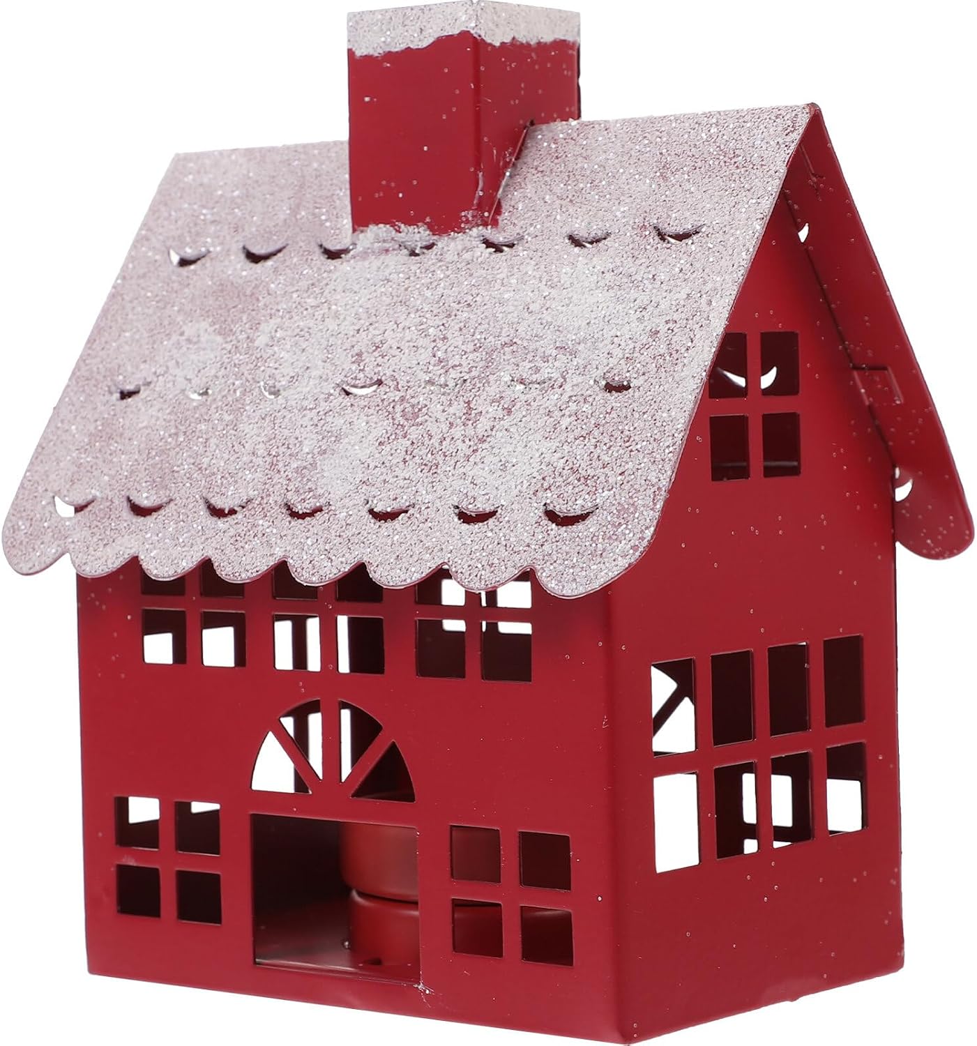Alipis Metal Village House Candle Holder Handmade Ironwork Christmas Ornament for Table Decor Lightweight Xmas House Decoration for Home Office Festive Occasions