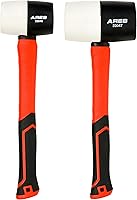 ARES 23059 2-Piece Fiberglass Rubber Mallet Set - 16oz & 32oz Non-Marring Double-Faced Heads for Woodworking, Automotive, Delicate Work