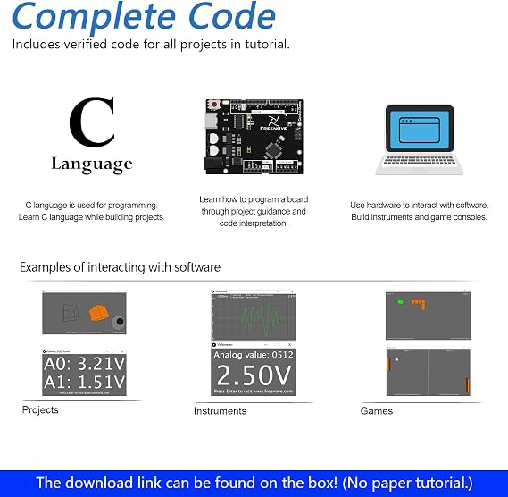 Freenove RFID Starter Kit V2.0 with Board V4 (Compatible with Arduino IDE), 267-Page Detailed Tutorial, 198 Items, 49 Projects