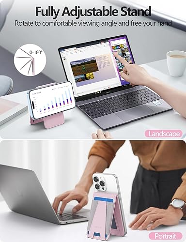 Miniatura 10 de Cartera magnética para Apple Magsafe, diseñada para cartera MagSafe, cartera magnética de cuero Eiffel-Tower con soporte ajustable para iPhone 15