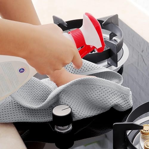 Miniatura 621 de Homaxy Trapo de cocina de 100% algodón, tejido de punto gofre, ultrasuaves, absorbentes, de secado rápido, para limpiar, 13 x 28 pulgadas, paquete