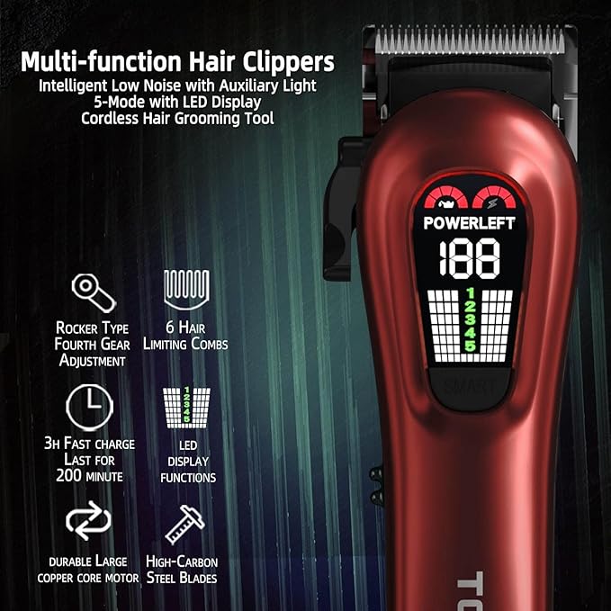 Afeitadora Eléctrica TX768 para Hombre Rojo miniatura 2