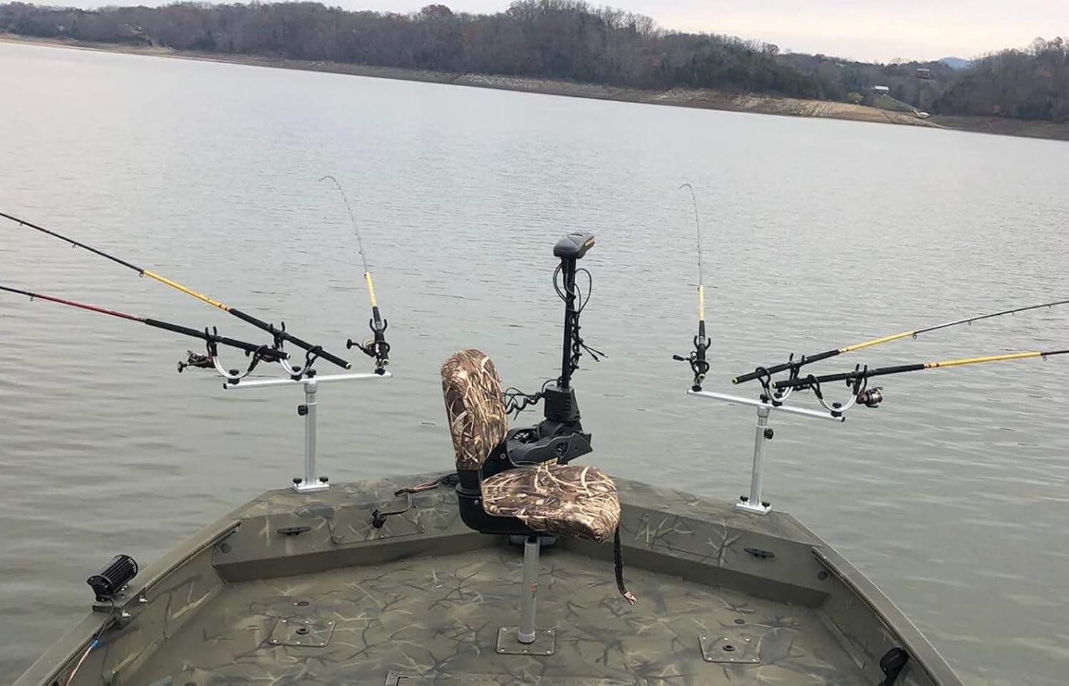 Brocraft Crappie Rod Holder System with Telescopic T-bar/Crappie Fishing Rod Holder