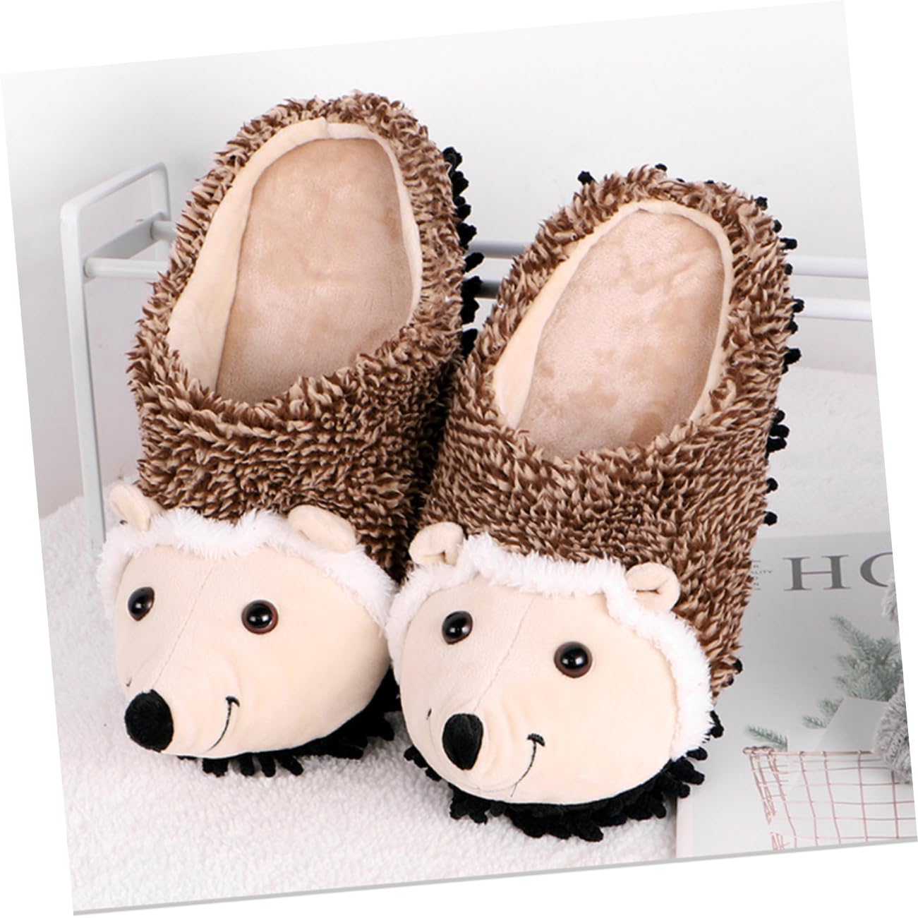 Healvian Pantuflas de erizo puerta zapaos mujer shoes de mujer zapatillas on zapatillas devalverde lindas pantuflas de animales zapatillas de dibujos animados felpa corta
