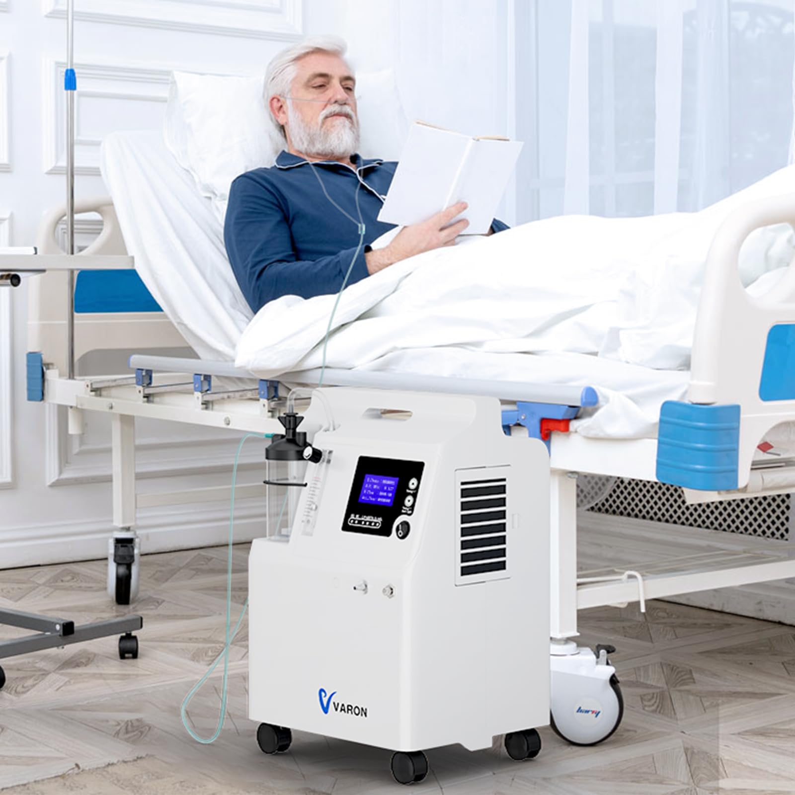 Concentratore di ossigeno, 0,5 – 5 litri di concentrazione regolabile 93% ± 3%, pulsante per la regolazione del tempo di spegnimento automatico (10 ~ 2400 minuti), dispositivo di ossigeno portatile 2
