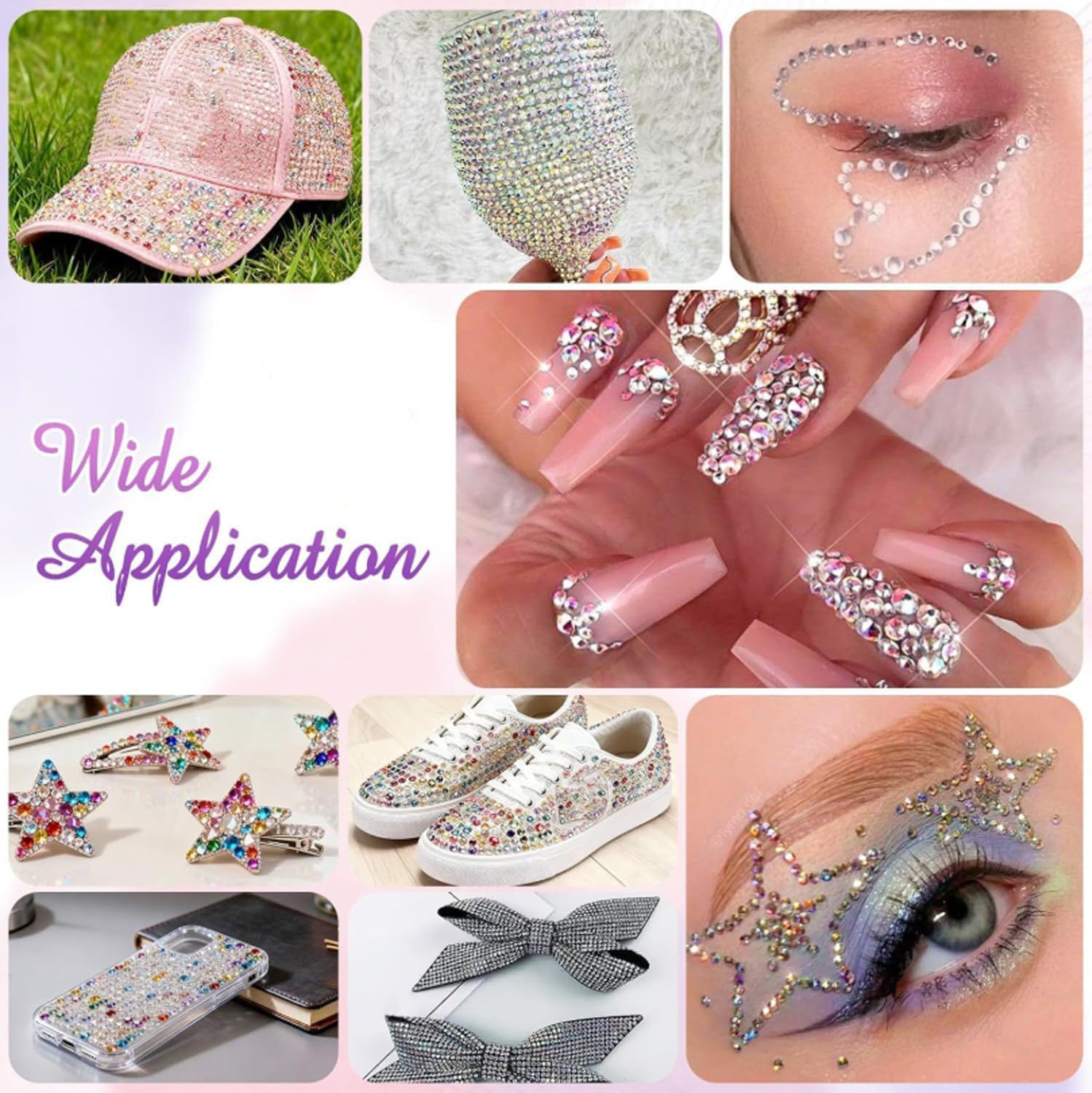 24/28/32/40colors Bedazzling Kit Rhinestones,Colorful DIY Resin Rhinestone Kit for Manicure, Makeup, Water Cups, Bottles, Shoes, Handicrafts (40 Colors)