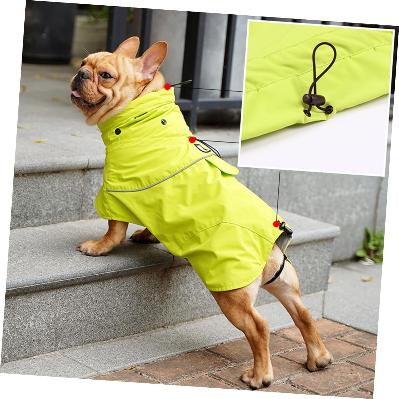 UPKOCH Dog Raincoat Waterproof Nylon Rain Jacket with Adjustable Hood and High Collar XL, Pet Rain Clothes Suitable for Outdoor Walking and Rainy Weather