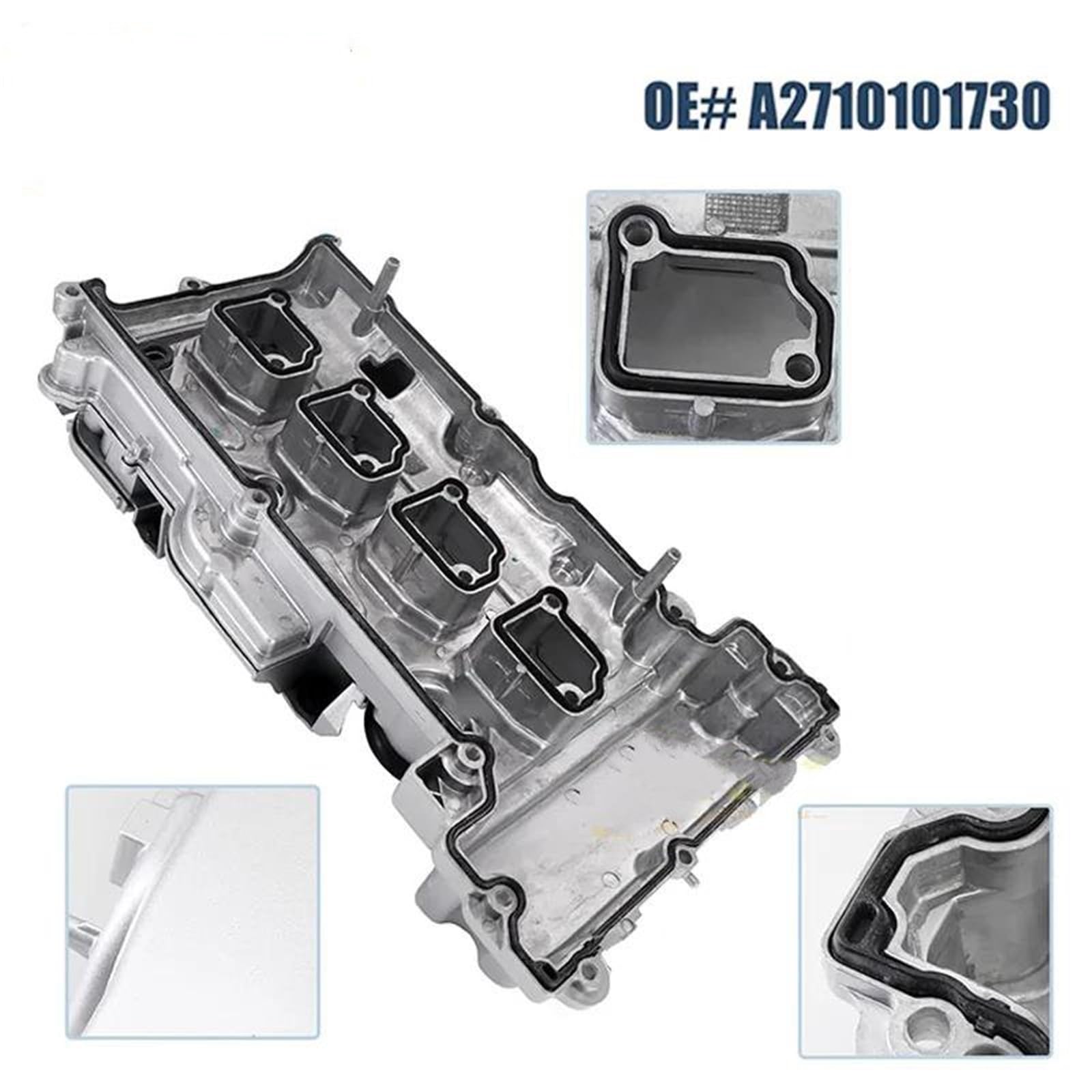 Coperchio valvola auto Coperchio Valvola In Alluminio Con Guarnizioni Per Mercedes Per Benz Per C200 C250 E250 SLK200 SLK250 L4 1.8L M271 A2710101730 2710101730 Punterie Valvola Motore