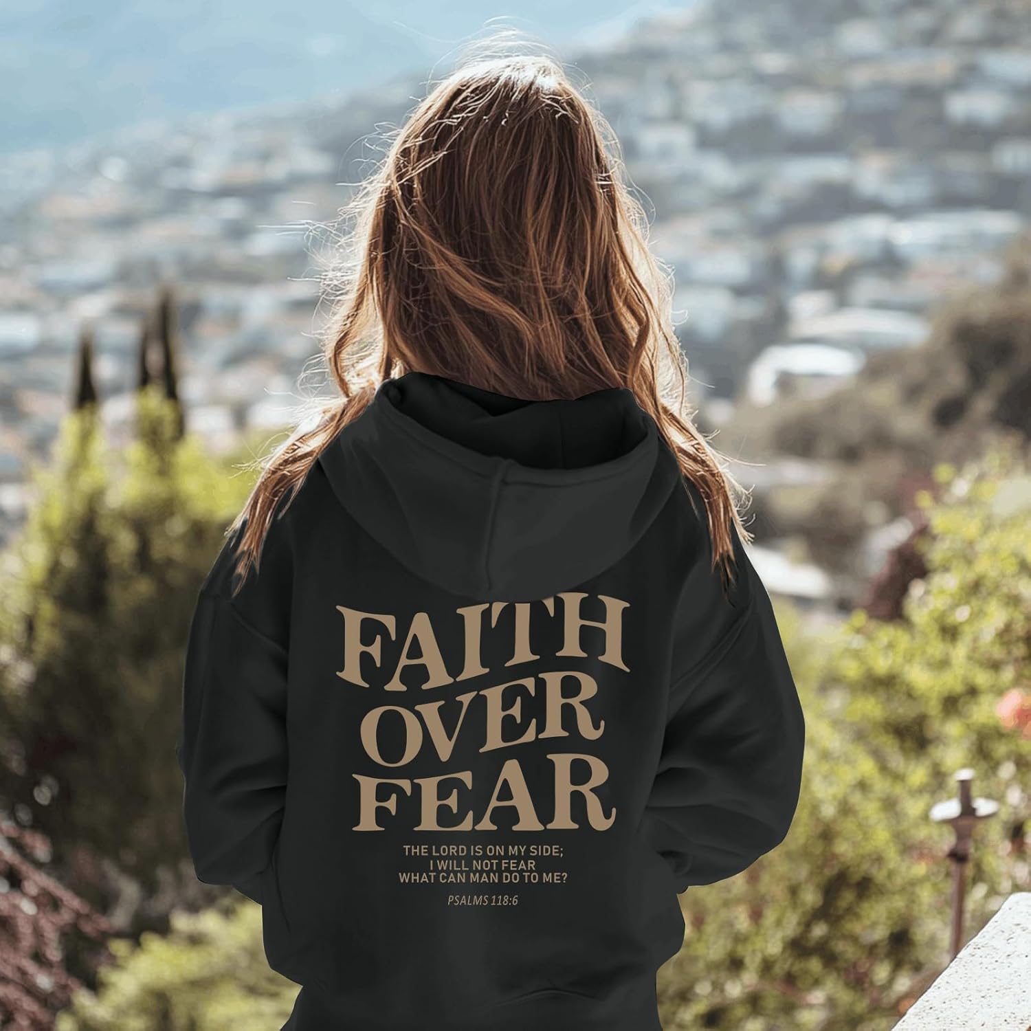 KEEVICI Cute Christian Graphic Hoodies For Girls Faith Over Fear Hoodie Kids Jesus Sweatshirt Religious Bible Verse Pullover - Image 5