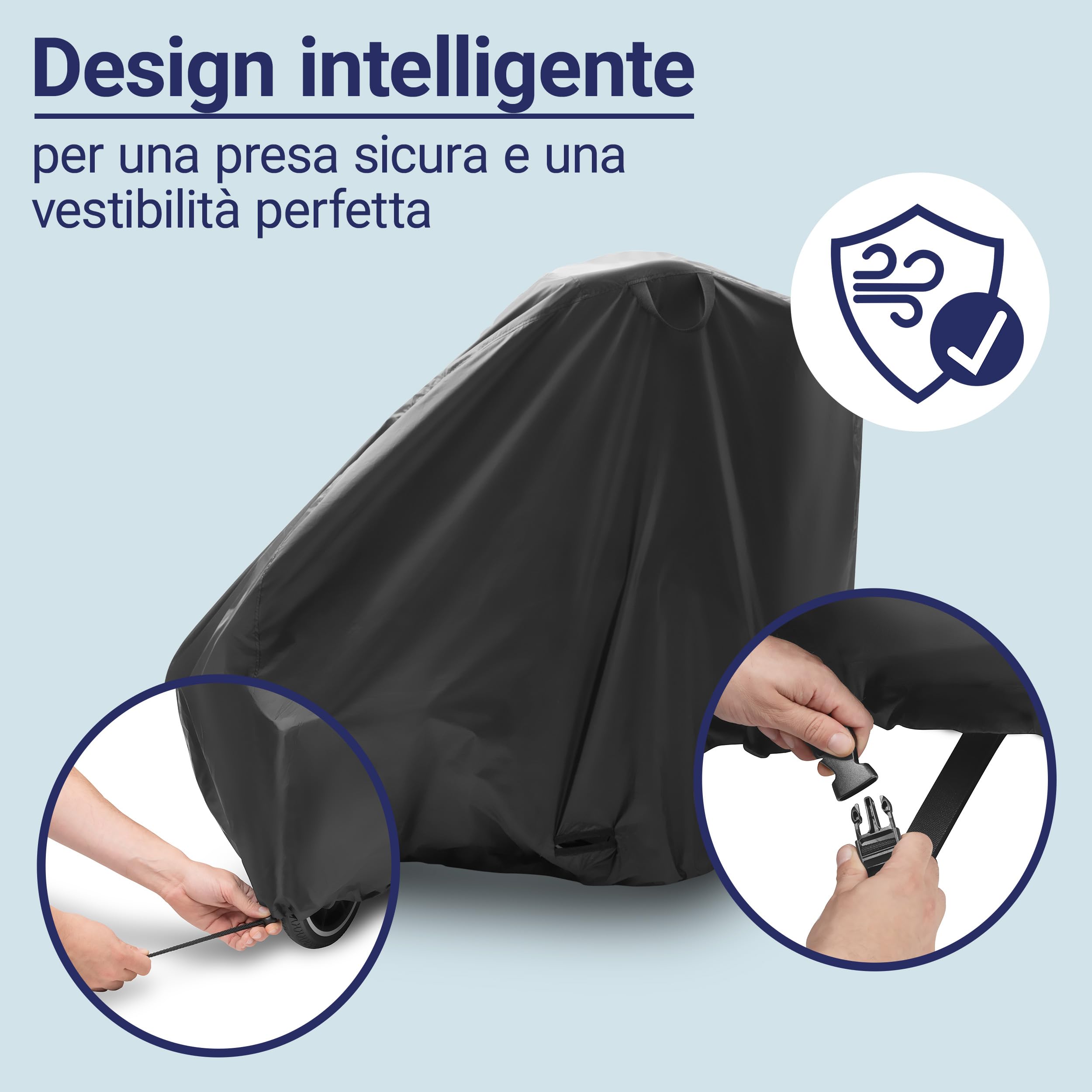 Zamboo Copertura Rimorchio Bici Bambini, Universale (Compatibile con Thule, Croozer, Tiggo e altri) - Telo Antipioggia Con Tasca, Apertura per Lucchetto e Pieghevole - Nero