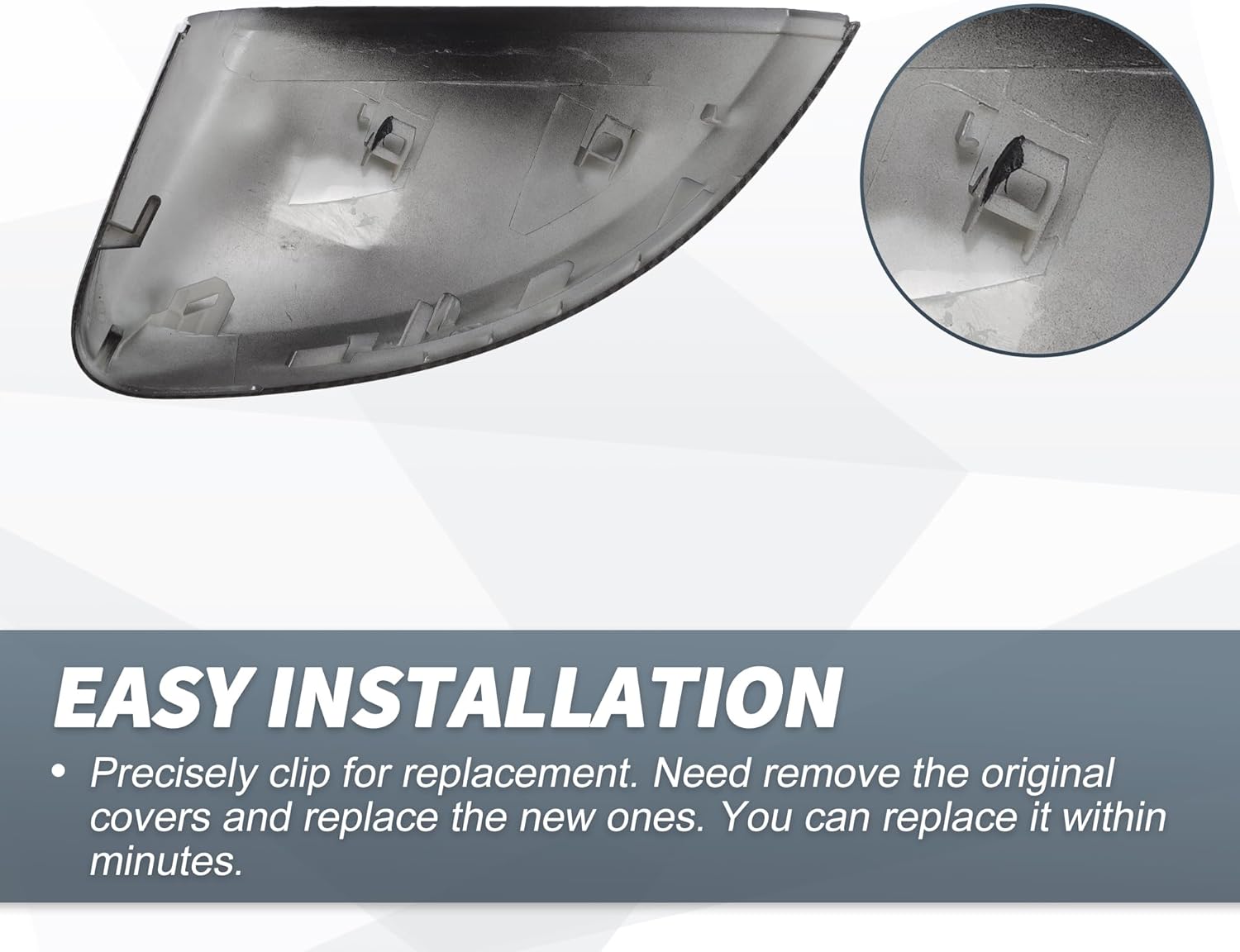 X AUTOHAUX Pair Car Rear View Driver Passenger Side Mirror Cover Cap Replacement Black Carbon Fiber for Audi A3 S3 8V 2013-2018 for Audi RS3 8V Mirror Guard Covers Exterior Decoration Trims